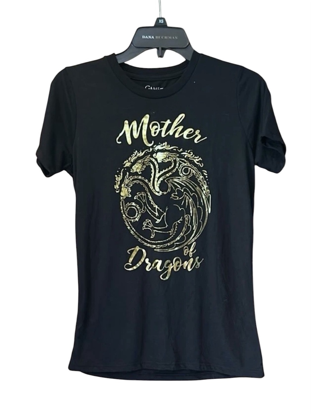 Game of Thrones‎ Mother of Dragons T-Shirt Women's Size Small Black Gold Graphic